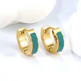 Thickness 2.2*Width 4*Inner Diameter 9mm Earrings Sticky White/Black/Pink/Light Blue/Orange/Green/Coffee Leather Gold Color