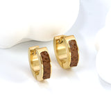 Thickness 2.2*Width 4*Inner Diameter 9mm Earrings Sticky White/Black/Pink/Light Blue/Orange/Green/Coffee Leather Gold Color