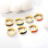 Thickness 2.2*Width 4*Inner Diameter 9mm Earrings Sticky White/Black/Pink/Light Blue/Orange/Green/Coffee Leather Gold Color