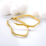 35*51.4mm Shaped Line Ear Buttons Steel/Golden