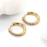 2.5*12mm I.D. Ear Clip CNC White/Black/Purple Zircon Gold Color