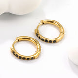 2.5*12mm I.D. Ear Clip CNC White/Black/Purple Zircon Gold Color