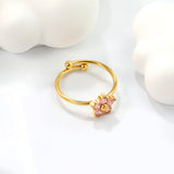 Tall 9mm loose ring white/purple/pink zirconium gold color