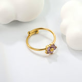 Tall 9mm loose ring white/purple/pink zirconium gold color