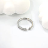 H3mm CNC Cross shape white zirconium ring steel color/golden