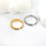 H3mm CNC Cross shape white zirconium ring steel color/golden