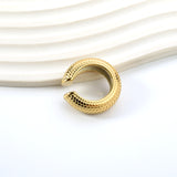 C-Shape Snakeskin Fruit Pattern Ear Clips 9.8*30mm Gold Color