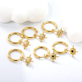 2*12mm I.D. earrings+11.2mm Polaris with white pearl/white/green zirconia earrings Gold color