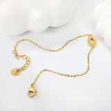 Eyes CNC white zirconium accessories bracelet 0.3 cross chain 17 + 3cm + 6mm round plate steel color / gold