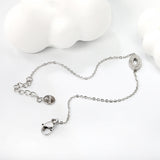 Eyes CNC white zirconium accessories bracelet 0.3 cross chain 17 + 3cm + 6mm round plate steel color / gold