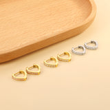 Heart Shaped Circle with White & Pink Diamonds Ear Clips 2.8*14.*12.8mm