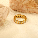 H5.4mm white zirconium ring with a forward facing band gold color