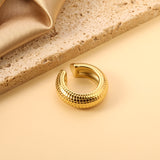 C-Shape Snakeskin Fruit Pattern Ear Clips 9.8*30mm Gold Color