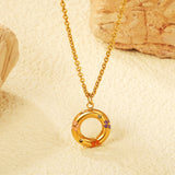 13mm circle with mixed color flower oil drop pendant necklace 40+5cm+Golden