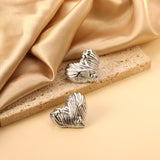 Textured Heart Earrings 35*28mm