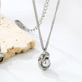 Shaped pendant with white pearl necklace 40+5cm