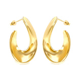 Shaped open half circle earrings 22.6*31.4mm gold color