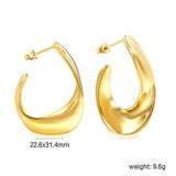 Shaped open half circle earrings 22.6*31.4mm gold color