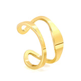 Stainless steel French glossy vintage ladies ring European romantic niche opening adjustable ring