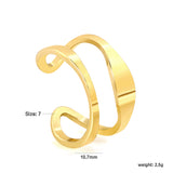 Stainless steel French glossy vintage ladies ring European romantic niche opening adjustable ring