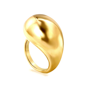 18K Gold Stainless Steel Exaggerated and Minimalist Fusion Style Ring