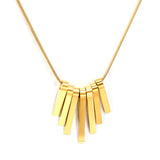 7 long and short vertical bar accessories necklace 40+5cm gold color