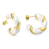 C Shape Twist Drip Earrings 6.4*23mm