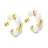 C Shape Twist Drip Earrings 6.4*23mm