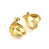 Inverted Peach Heart Pitted Face Earrings 19.7*21mm