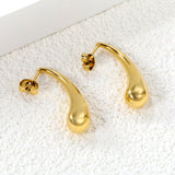 Long Teardrop Earrings 8*30mm Steel & Gold Color