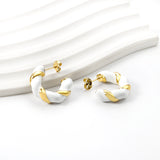 C Shape Twist Drip Earrings 6.4*23mm