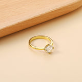 Fine 4 Prong Band & Large Round Clear Diamond Ring