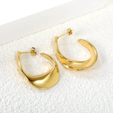 Shaped open half circle earrings 22.6*31.4mm gold color