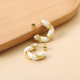 C Shape Twist Drip Earrings 6.4*23mm