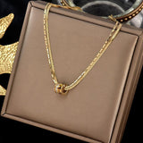 Elegant Layered Gold - Chain Necklaces with Diamond - like Centerpiece - Customize only