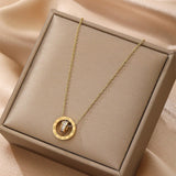 Elegant Gold - Plated Interlocking Ring Pendant Necklace - Customize only