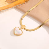 Stylish Gold - toned Heart - shaped Pearl Jewelry Set (Necklace and Earrings) - Customize only