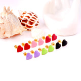 12 pairs / Gold / Steel Heart Mixed Color Screwback Earrings