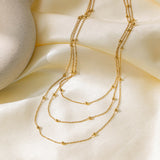 Elegant Layered Gold - toned Beaded Necklaces - Customize only