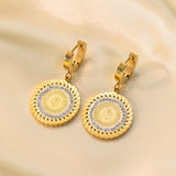 Gorgeous Gold - toned Circular - pendant Necklace and Earring Set - Customize only