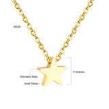 Rose Gold & Gold & Steel Glossy Star Pendant Necklace