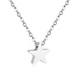 Rose Gold & Gold & Steel Glossy Star Pendant Necklace