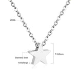 Rose Gold & Gold & Steel Glossy Star Pendant Necklace