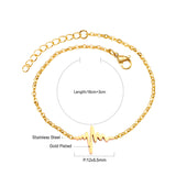 Steel color gold current pendant accessories bracelet without diamonds 12mm 18+3cm