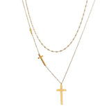 Trendy Layered Gold - toned Cross - pendant Necklaces - Customize only