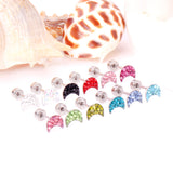 12 pairs steel/golden moon shaped ombre screwback stud earrings