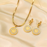 Gorgeous Gold - toned Circular - pendant Necklace and Earring Set - Customize only