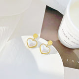 Stylish Gold - toned Heart - shaped Pearl Jewelry Set (Necklace and Earrings) - Customize only