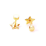 12 pairs steel/golden star ombre screwback stud earrings