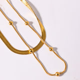 Elegant Layered Gold - toned Beaded and Link Necklaces - Customize only